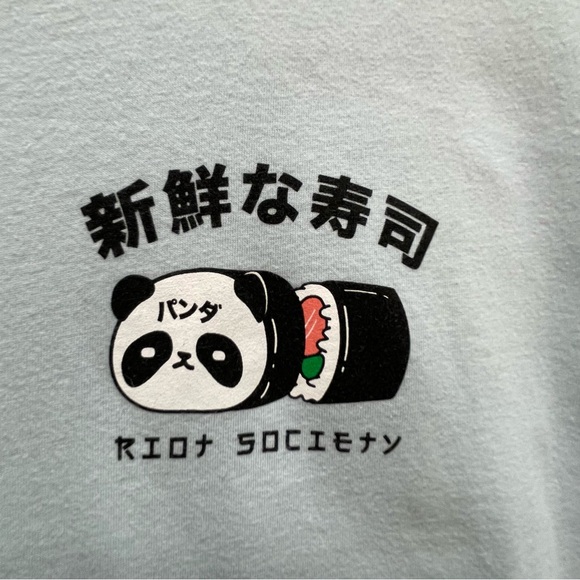 riot society Tops - Women's Riot Society Panda Sushi Sugee Cotton Tshirt L